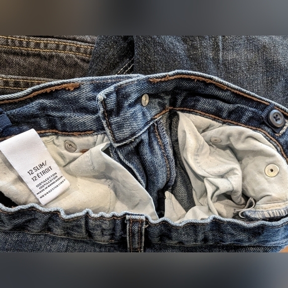 JEANS  kids slim fit old navy  adjustable waist  Sz 12 - Picture 4 of 5